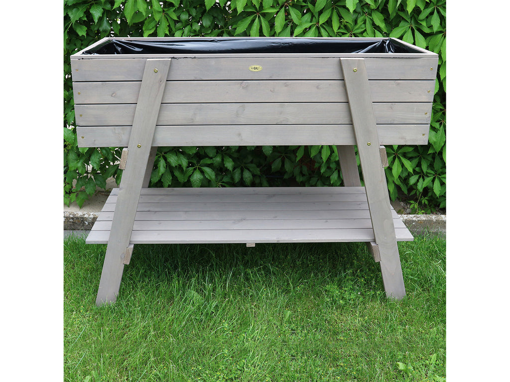 Carré potager sur pieds, 115 x 45 x 89,5 cm, gris