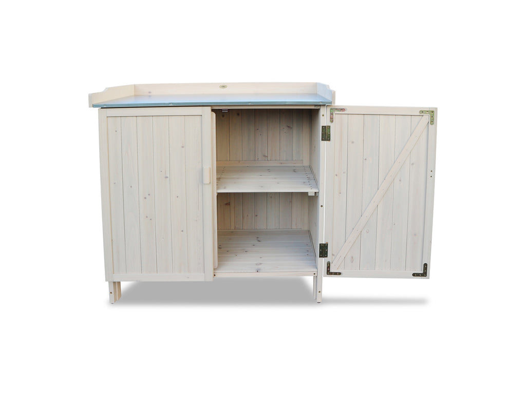 Table de jardin avec meuble bas, 98 x 48 x 95 cm
