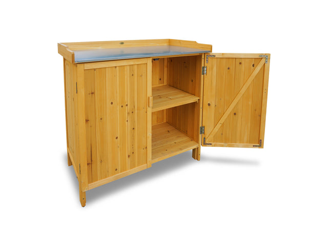 Table de jardin avec meuble bas, 98 x 48 x 95 cm