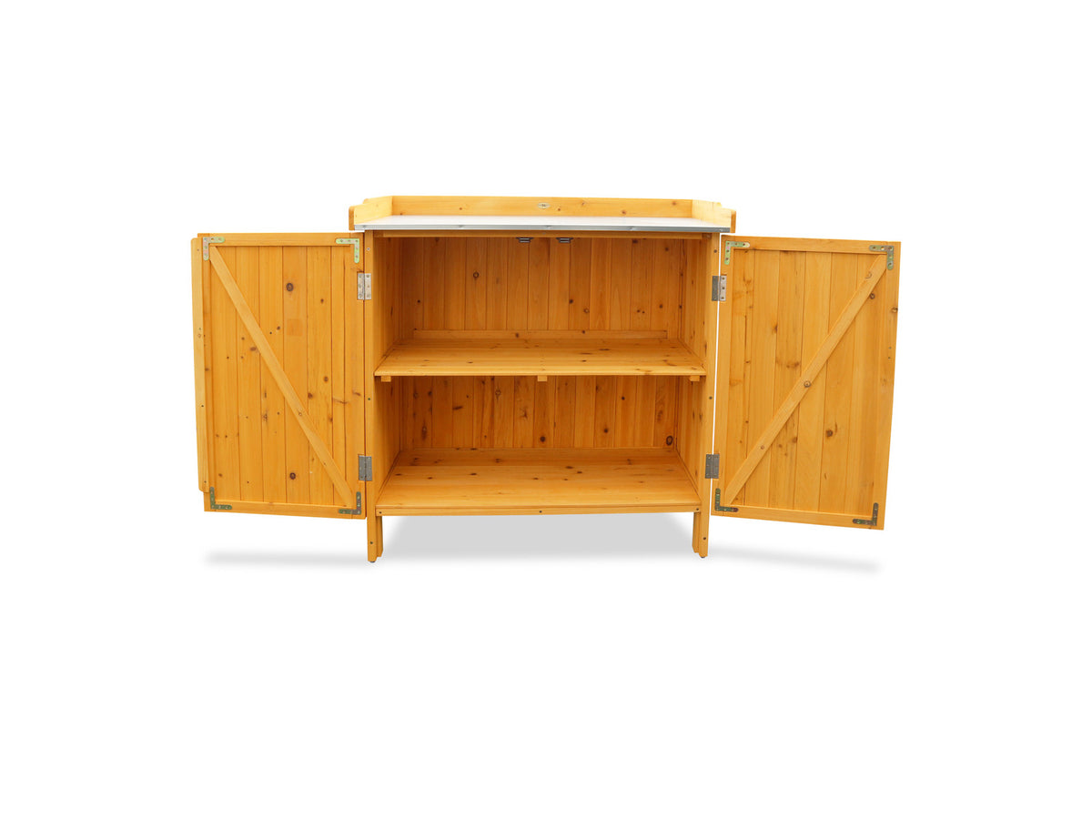 Table de jardin avec meuble bas, 98 x 48 x 95 cm
