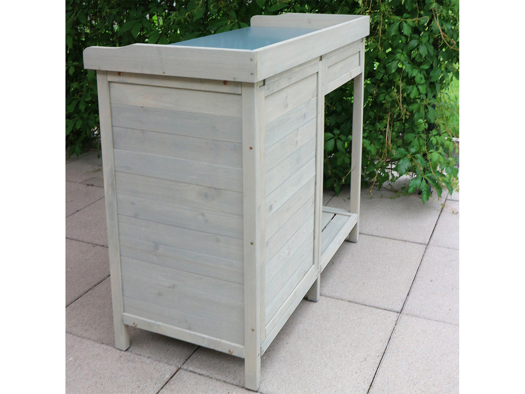 Table de rempotage avec placard, 98 x 48 x 95 cm, gris