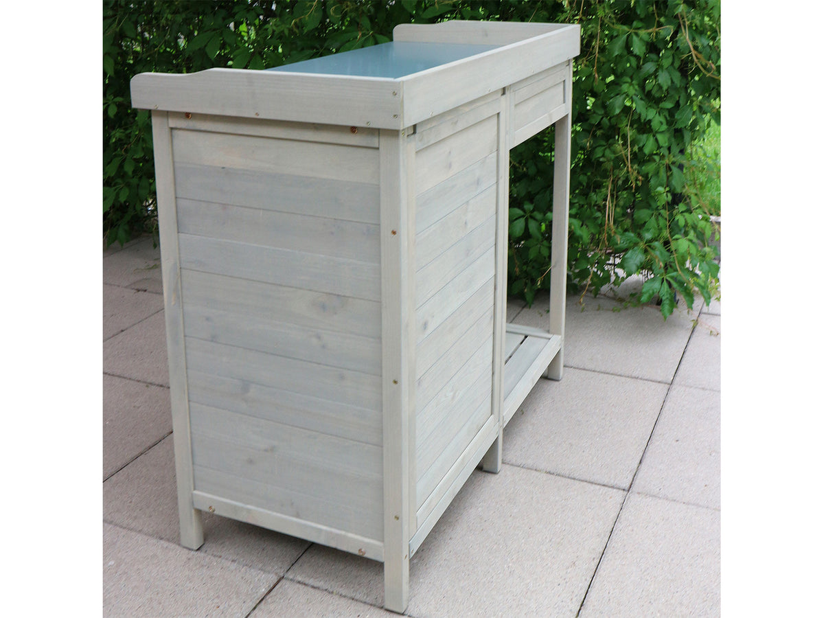 Table de rempotage avec placard, 98 x 48 x 95 cm, gris