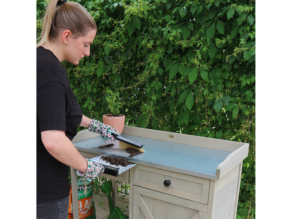 Table de rempotage avec placard, 98 x 48 x 95 cm, gris