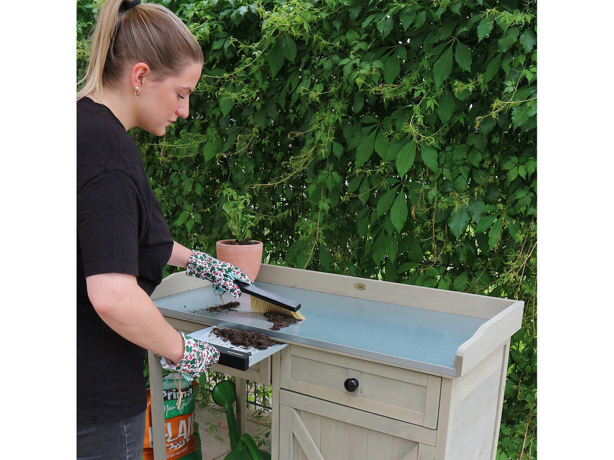 Table de rempotage avec placard, 98 x 48 x 95 cm, gris