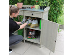 Table de rempotage avec placard, 98 x 48 x 95 cm, gris
