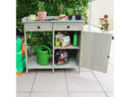 Table de rempotage avec placard, 98 x 48 x 95 cm, gris