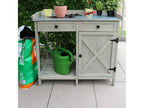 Table de rempotage avec placard, 98 x 48 x 95 cm, gris