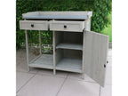 Table de rempotage avec placard, 98 x 48 x 95 cm, gris