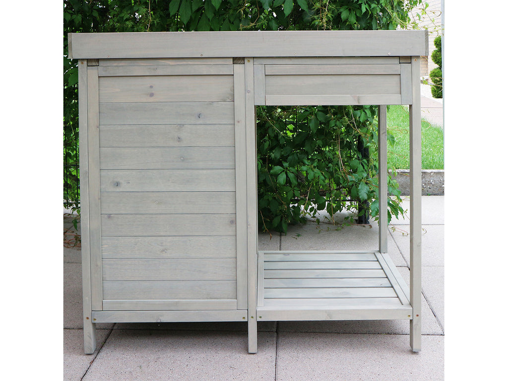 Table de rempotage avec placard, 98 x 48 x 95 cm, gris