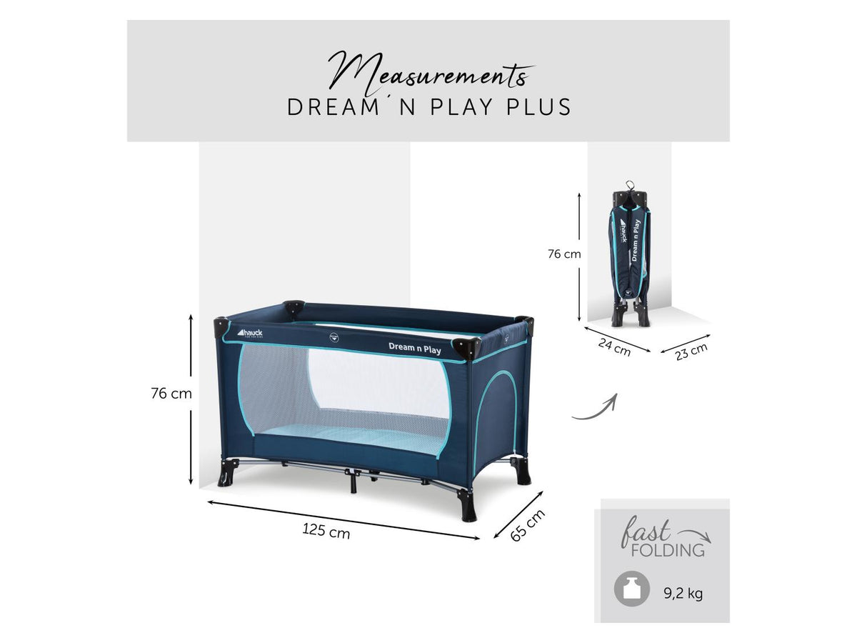 Lit parapluie pliant Dream N Play, 125 x 65 x 76 cm