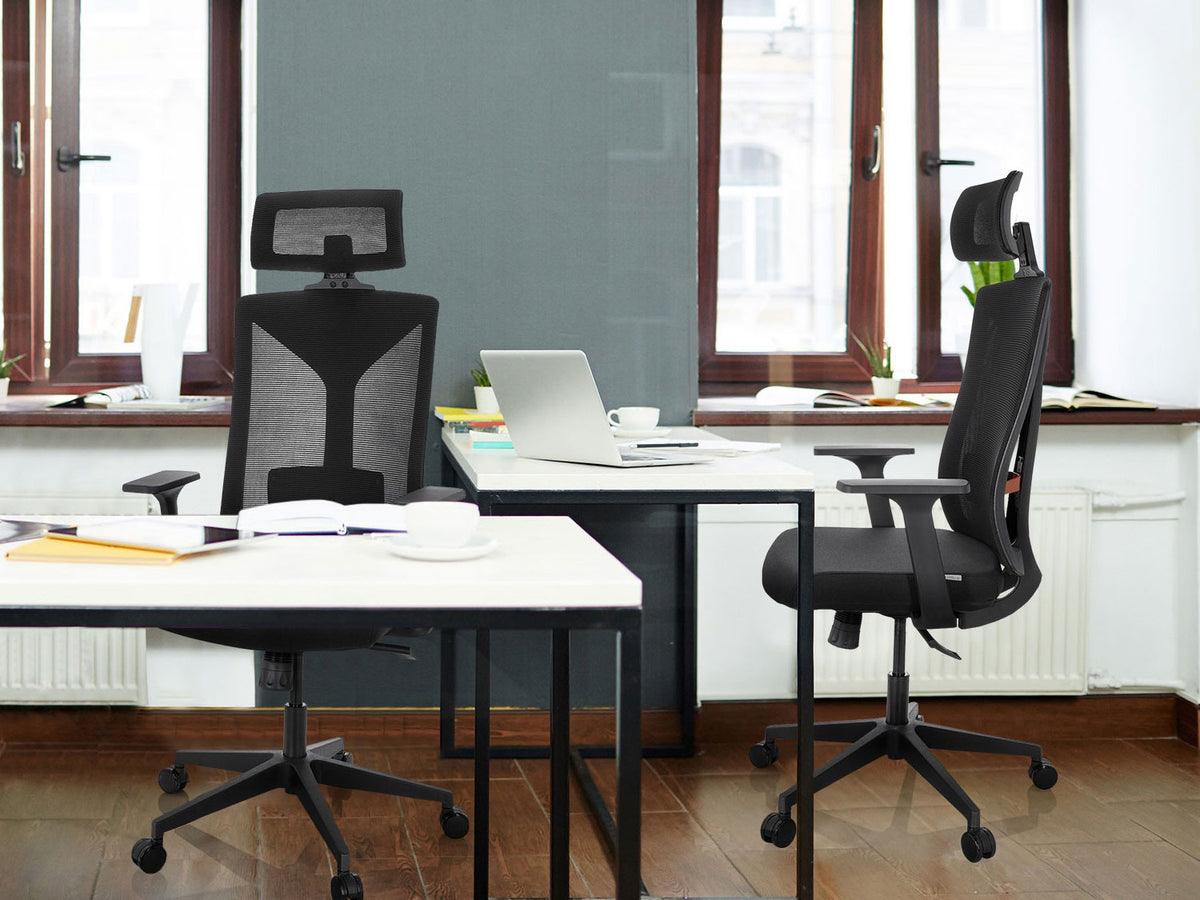 Chaise de bureau / Fauteuil pivotant « KODIAK », réglable en hauteur, noir
