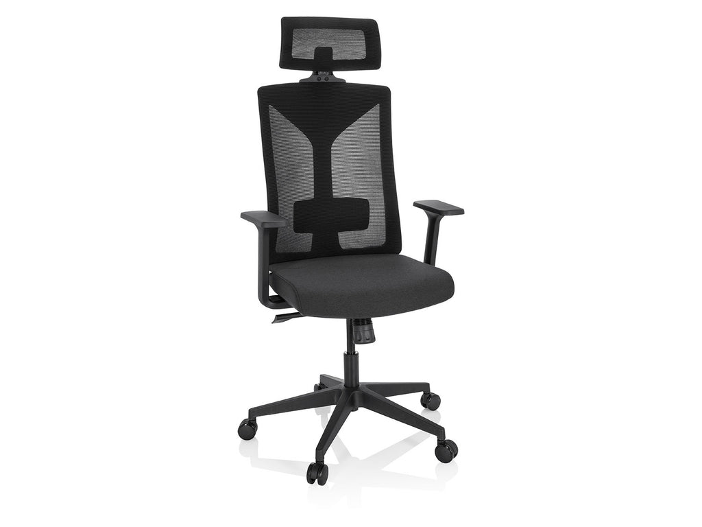 Chaise de bureau / Fauteuil pivotant « KODIAK », réglable en hauteur, noir