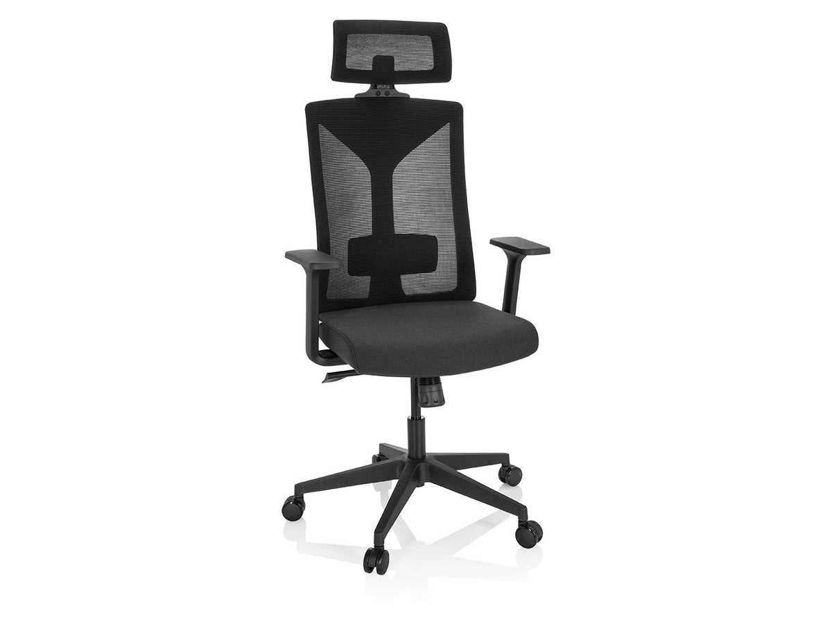 Chaise de bureau / Fauteuil pivotant « KODIAK », réglable en hauteur, noir