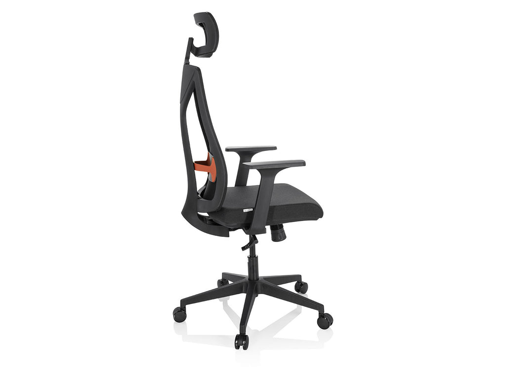 Chaise de bureau / Fauteuil pivotant « KODIAK », réglable en hauteur, noir