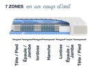 Matelas à ressorts ensachés, 7 zones XXL Gelstar T-1000