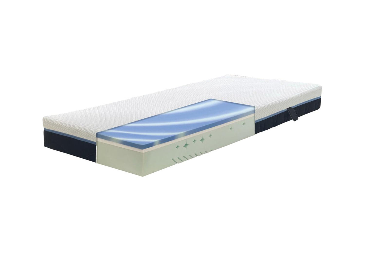 Matelas en mousse froide avec surmatelas intégré Schlafschön VS, 7 zones, H2, H3 ou H4