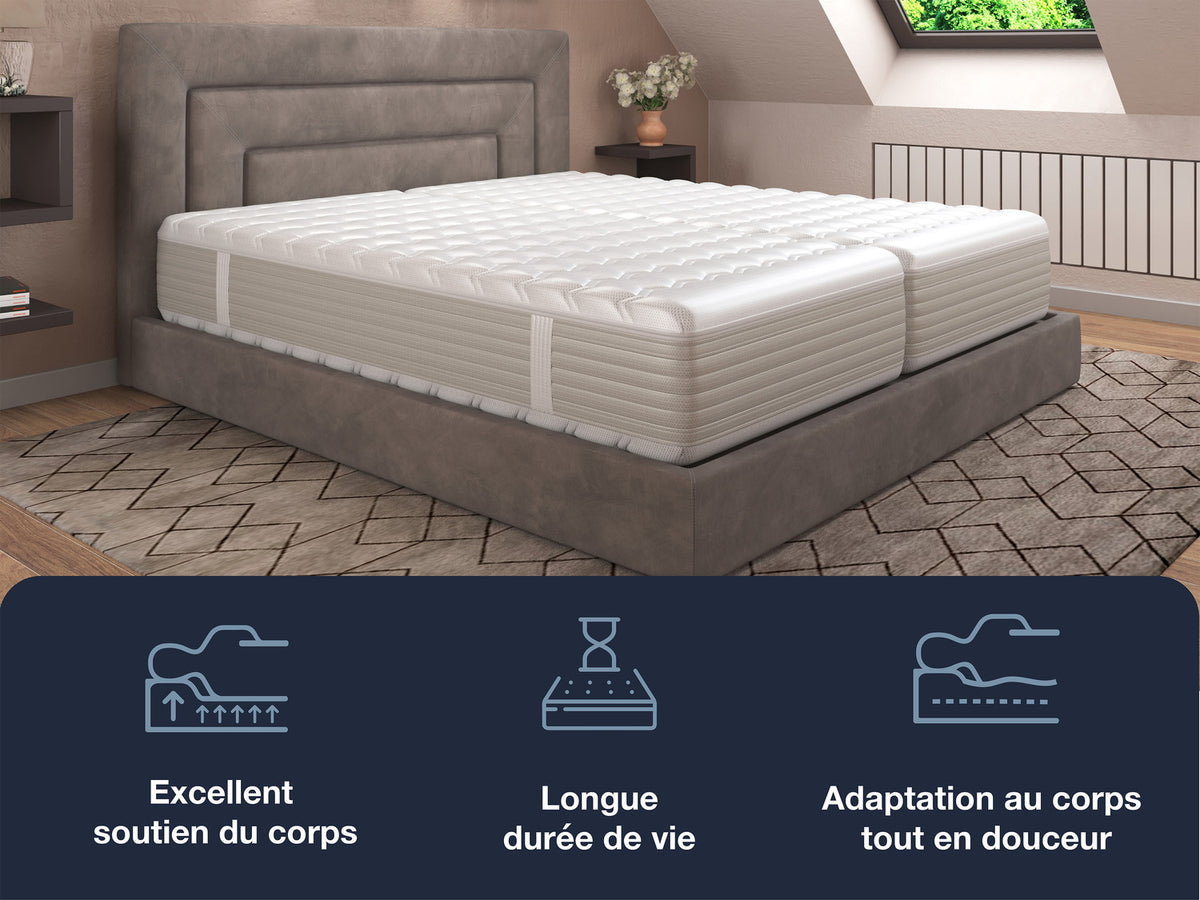 Matelas en mousse froide XXL Gelstar KS, 7 zones, H2, H3 ou H4