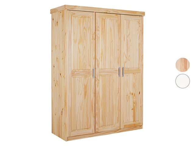 Armoire à vêtements en pin massif, veines naturelles