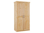 Armoire à vêtements en pin massif, veines naturelles