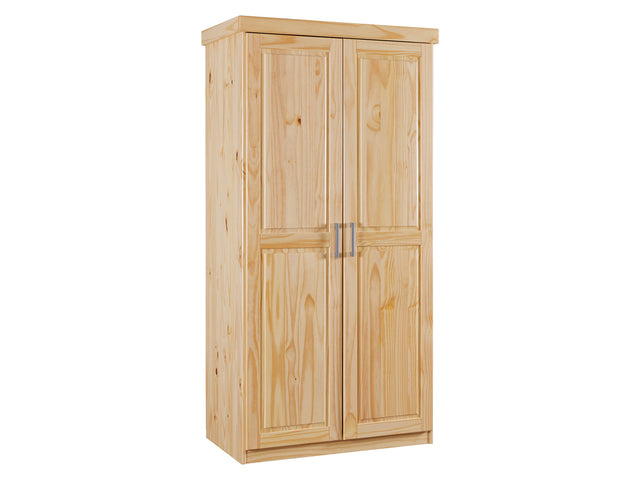 Armoire à vêtements en pin massif, veines naturelles