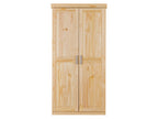 Armoire à vêtements en pin massif, veines naturelles