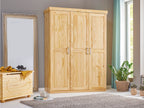 Armoire à vêtements en pin massif, veines naturelles