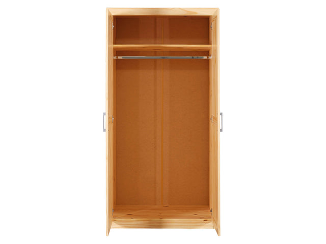 Armoire à vêtements en pin massif, veines naturelles