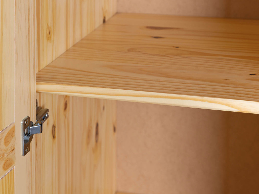 Armoire à vêtements en pin massif, veines naturelles