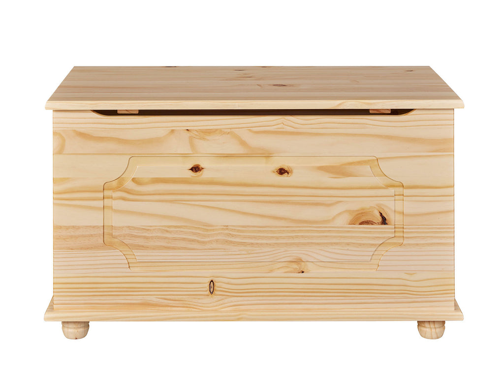 Coffre à jouets en bois massif Emel, 89 x 53 x 47 cm