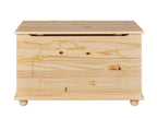 Coffre à jouets en bois massif Emel, 89 x 53 x 47 cm