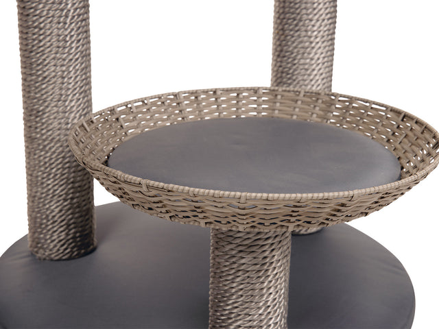 Arbre à chat d'extérieur imitation rotin, 56 x 129,5 cm