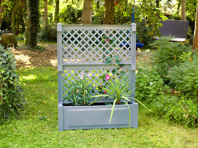 Bac à plantes avec treillis central, l 100 x H 140 x P 43 cm, 110 L