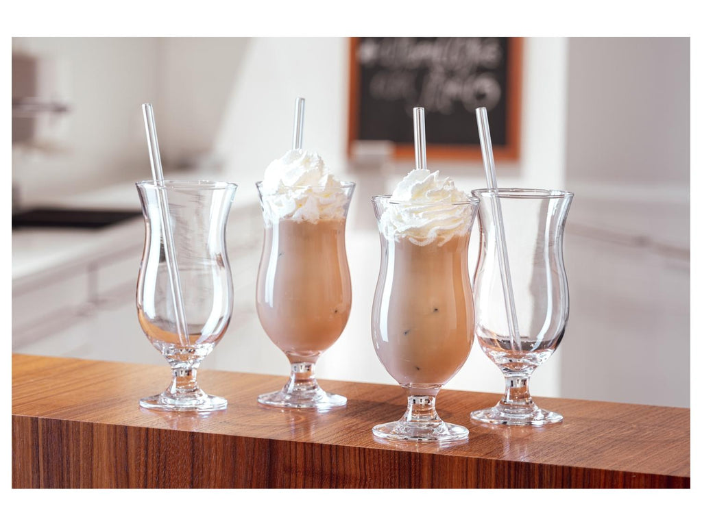 Verres à cocktail et pailles en verre « TAVOLINO », 8 pièces