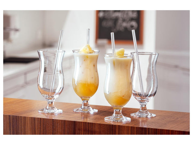 Verres à cocktail et pailles en verre « TAVOLINO », 8 pièces