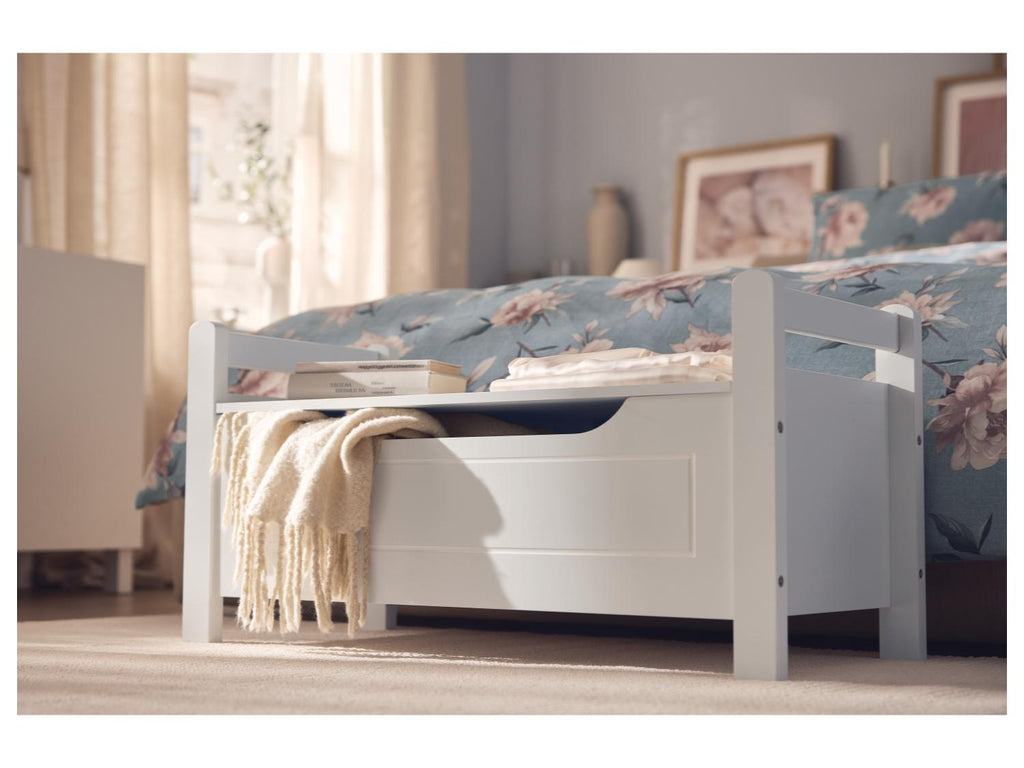 Banquette avec espace de rangement, 88 x 43 x 38 cm, blanc