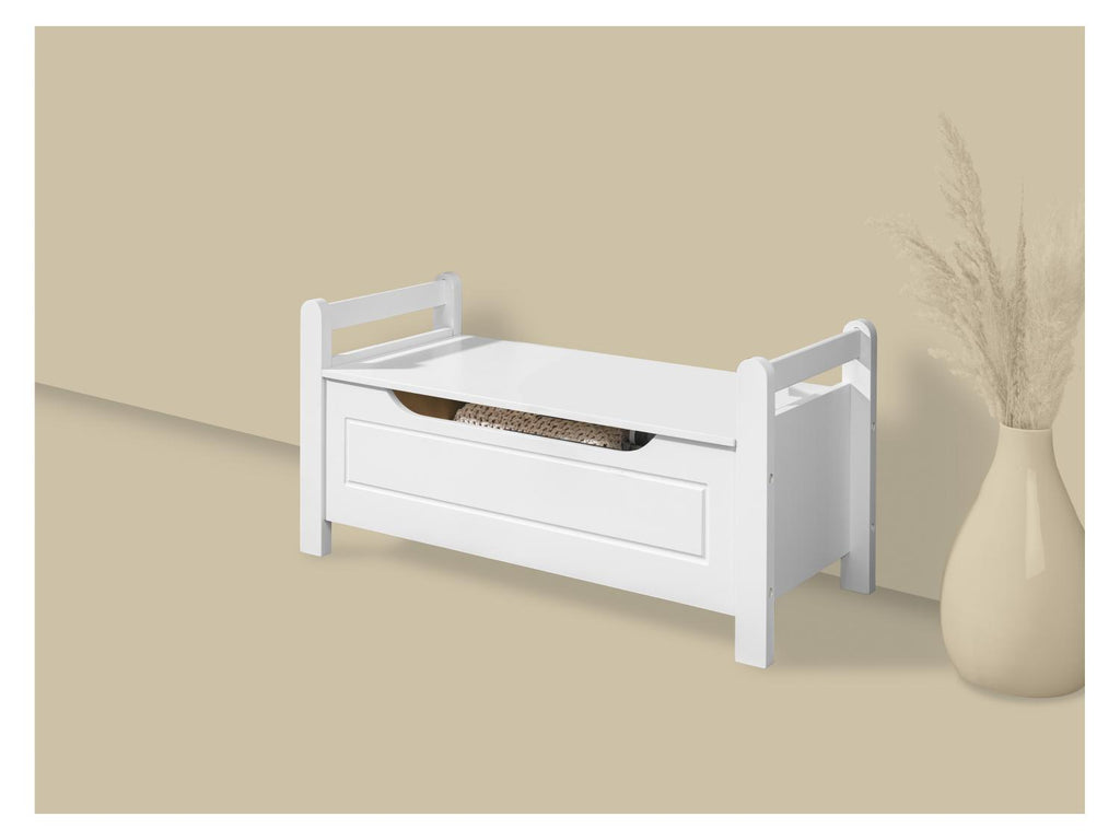 Banquette avec espace de rangement, 88 x 43 x 38 cm, blanc