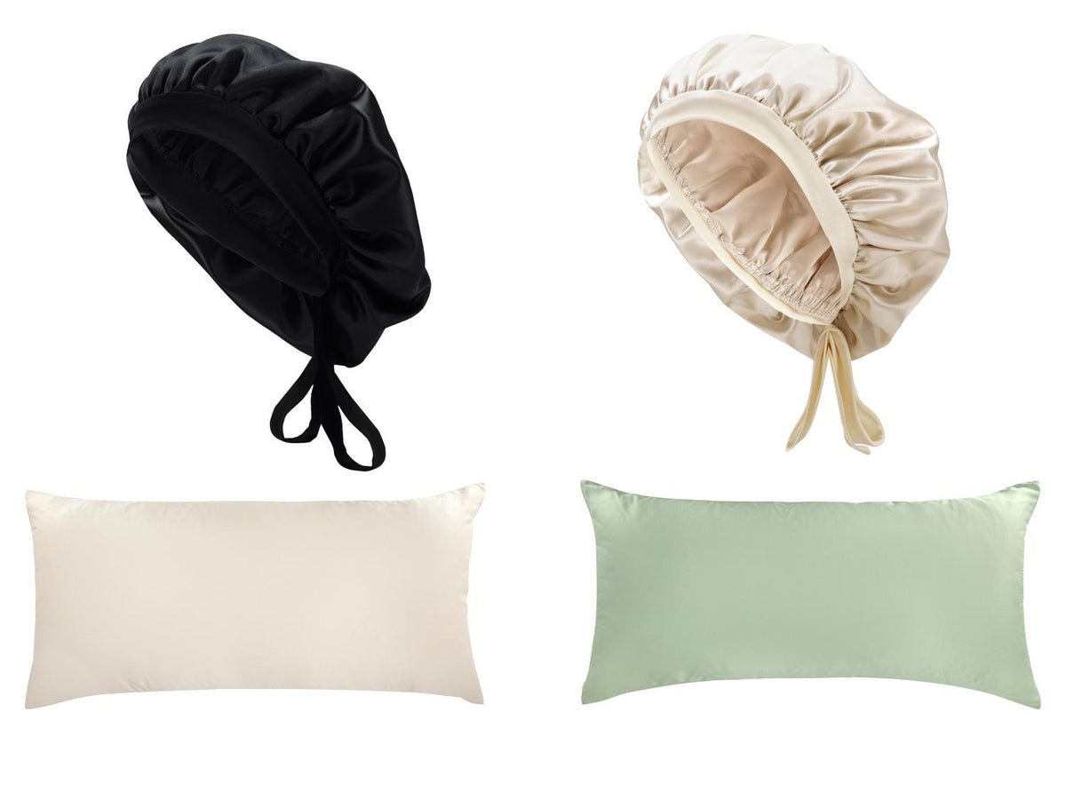 Bonnet en soie de polyester ou Taie d'oreiller en soie de mûrier