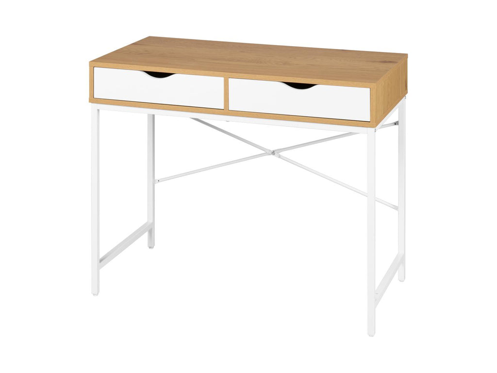 Bureau, 95 x 48 x 76,3 cm, blanc/imitation chêne