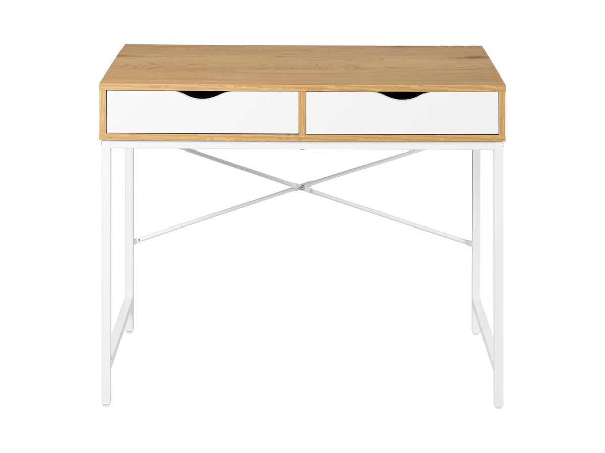 Bureau, 95 x 48 x 76,3 cm, blanc/imitation chêne