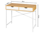 Bureau, 95 x 48 x 76,3 cm, blanc/imitation chêne