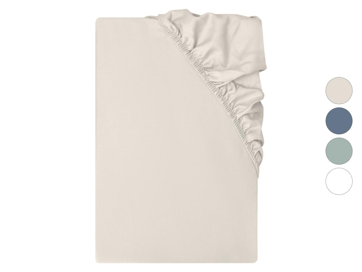 Drap-housse en satin de coton, 90-100 x 200 cm