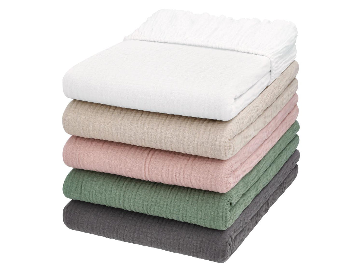 Drap-housse en satin de coton, 90-100 x 200 cm