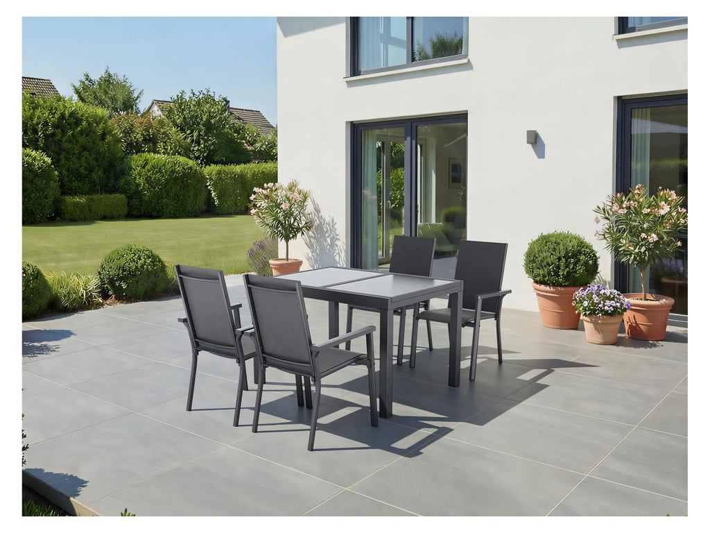 Fauteuil en aluminium anthracite Houston
