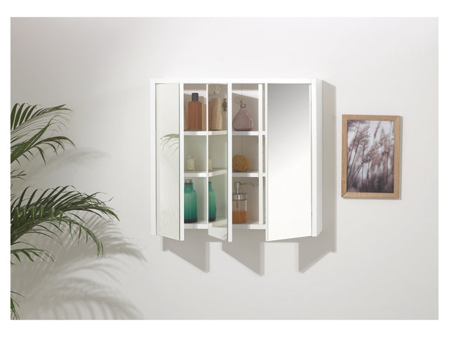 Armoire de toilette miroir, 64,3 x 60,7 x 16,2 cm, blanche