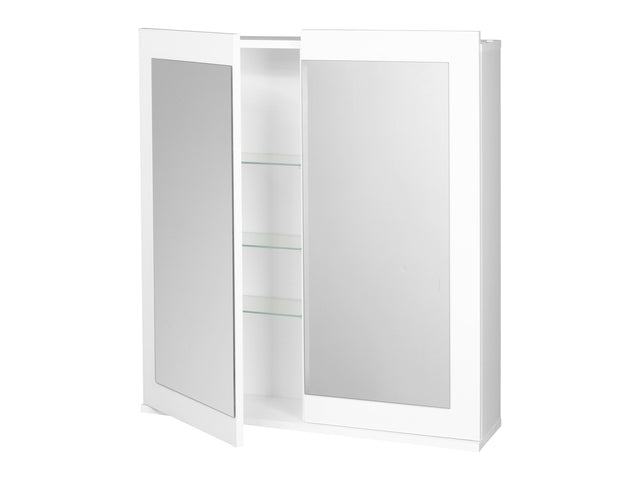 Armoire de toilette miroir Basel, 68,5 x 76,1 x 17 cm, blanche