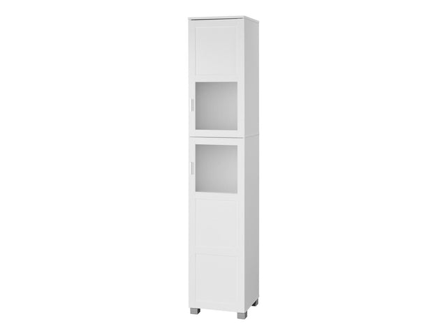 Armoire haute de salle de bain « Basel », avec 2 portes vitrées à cadre