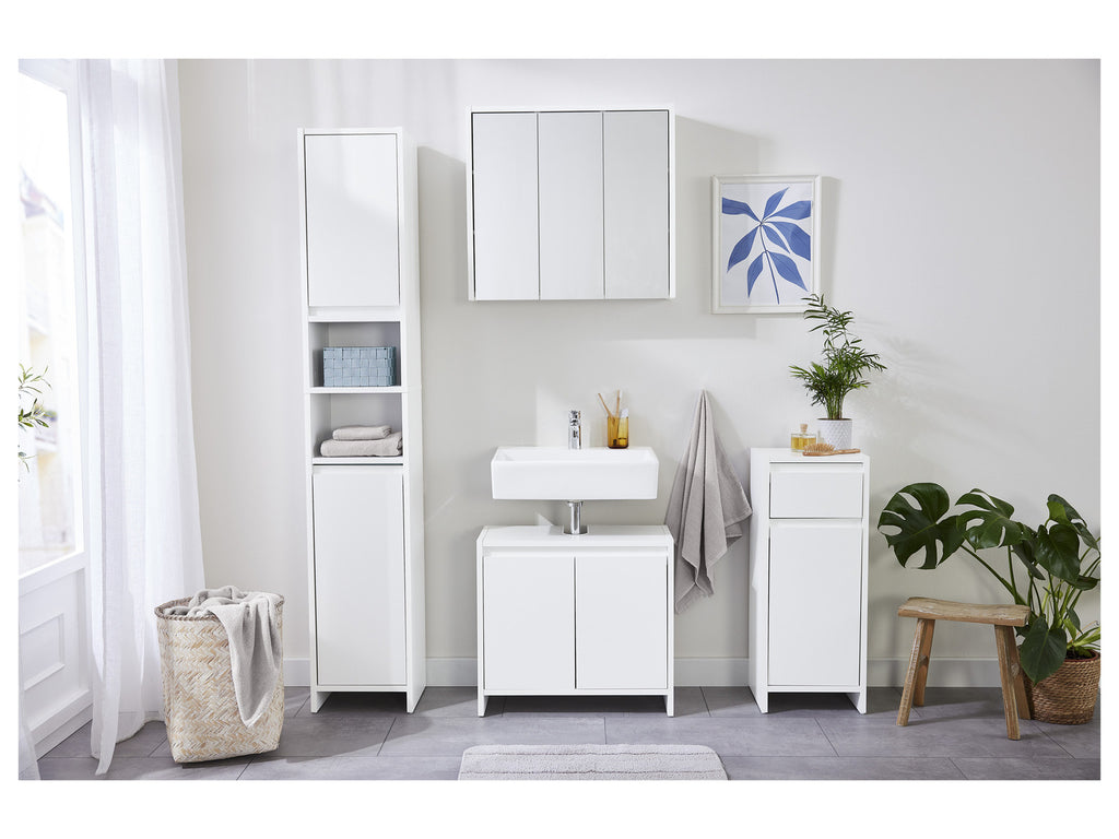 Armoire latérale de salle de bains Oslo, 32 x 80 x 28 cm, blanche