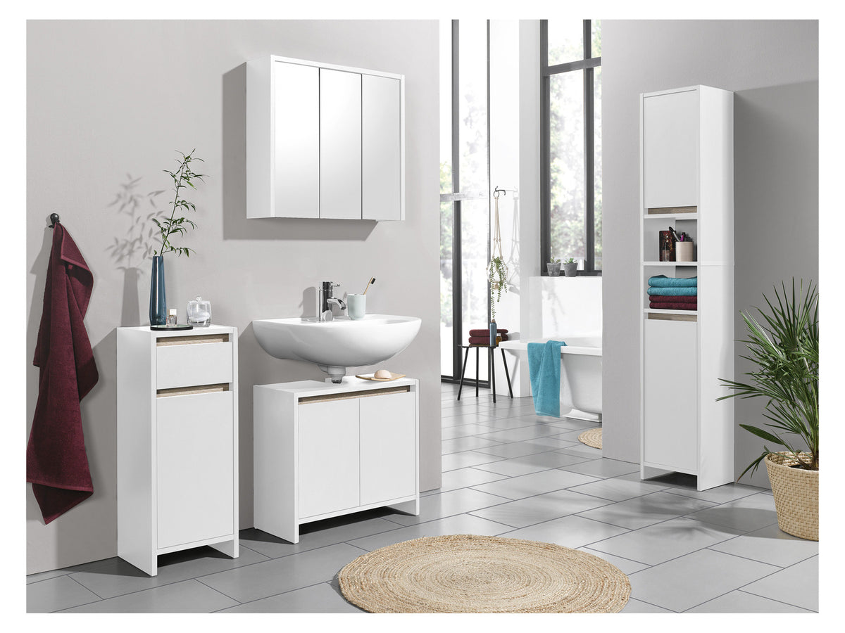 Armoire latérale de salle de bains Oslo, 32 x 80 x 28 cm, blanche