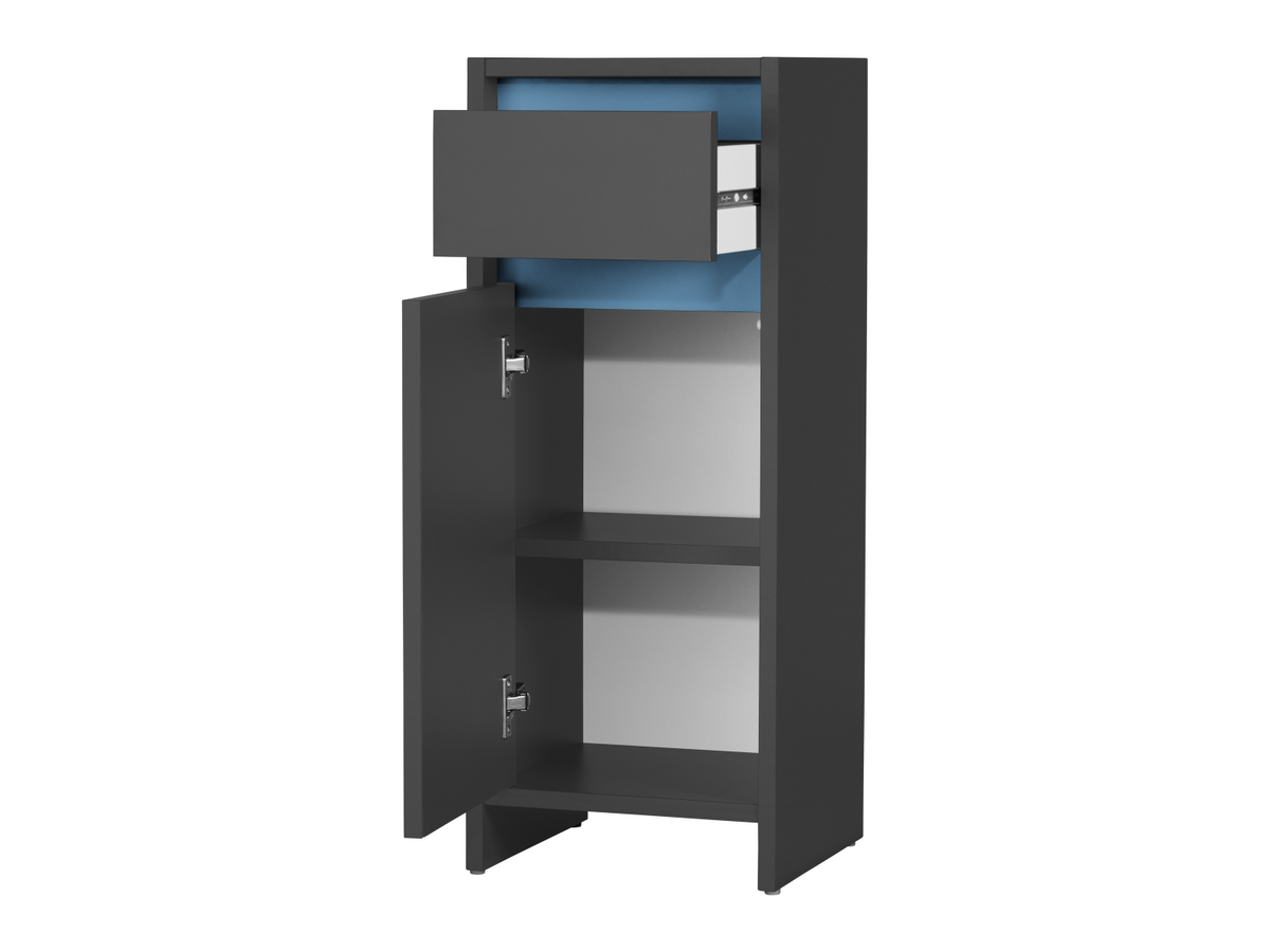 Armoire latérale de salle de bains Oslo, 32 x 80 x 28 cm, noire