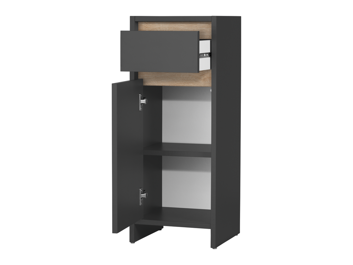 Armoire latérale de salle de bains Oslo, 32 x 80 x 28 cm, noire